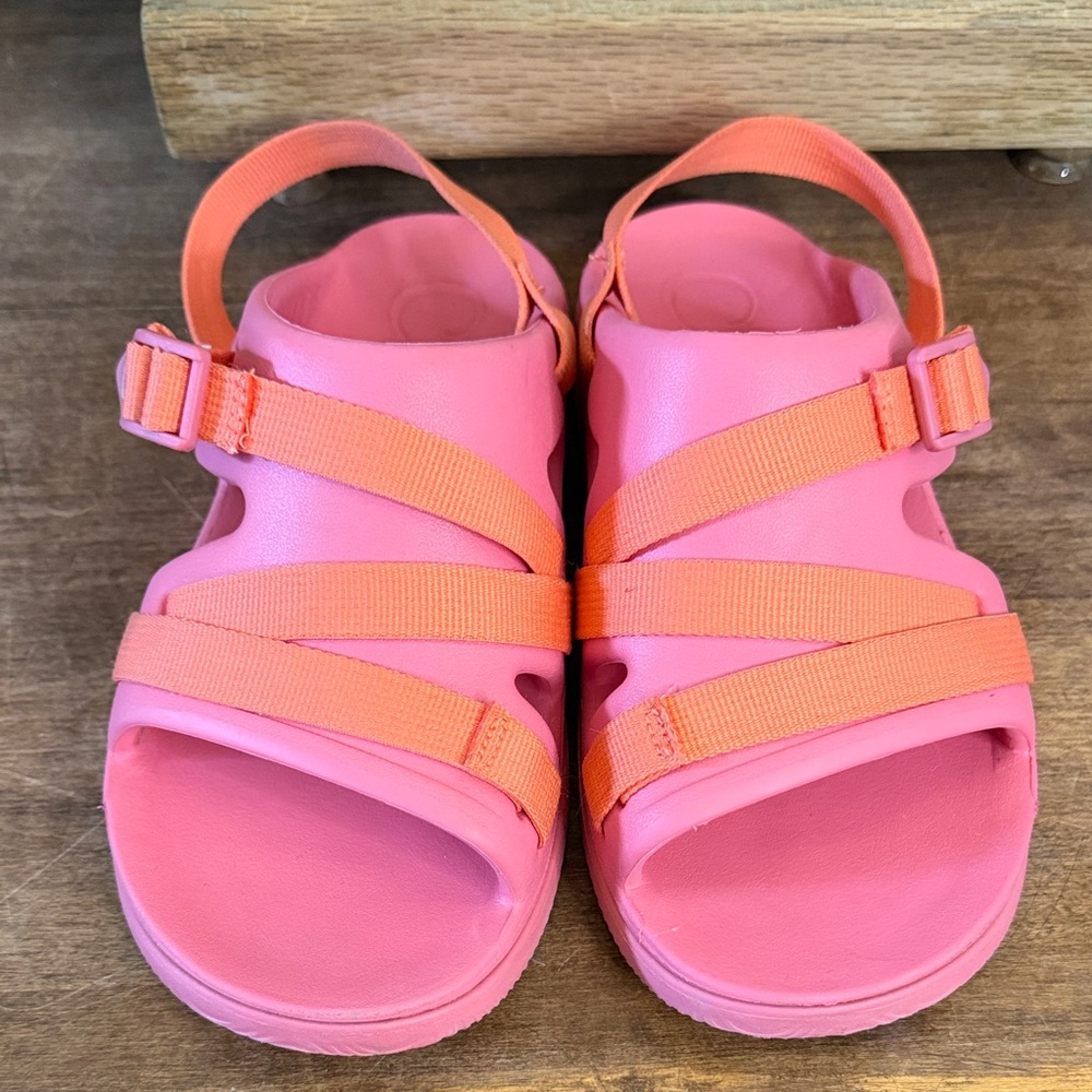 Chaco Pink Sandals with Orange Straps
